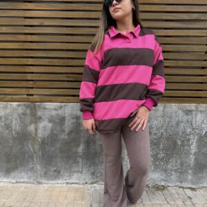 Buzo Magnolia - chocolate y rosado