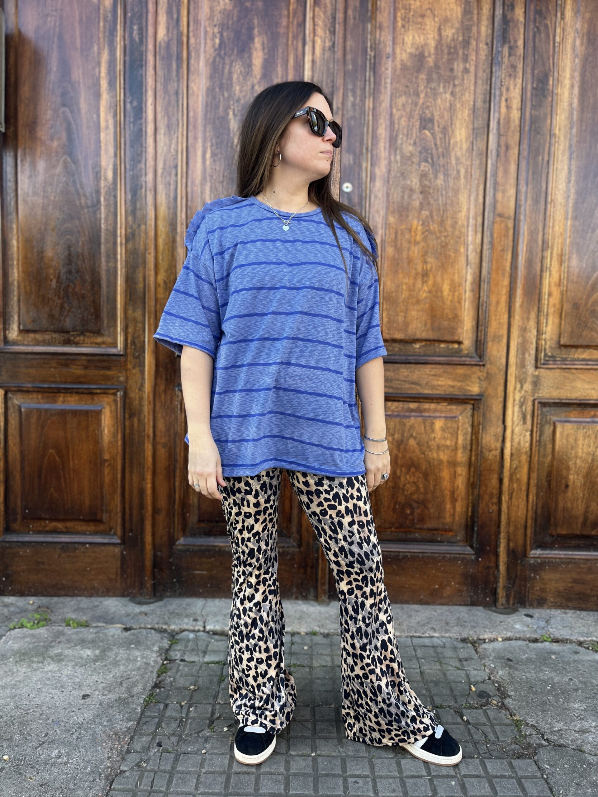 Oxford print celeste
